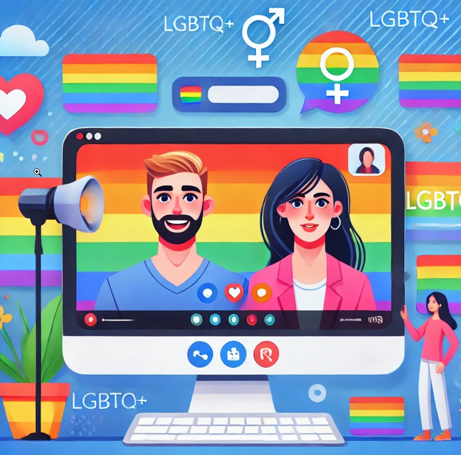 Ambiance chaleureuse dans un chat vidéo en ligne LGBTQ+